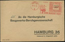 HAMBURG/ HEW/ Der Wunsch/ Jeder Hausfrau/ EIN ELKTRO-HERD 1934 (28.6.) AFS = Elektroherd , Klar Gest. Firmen-Orts-Bf. (D - Elettricità