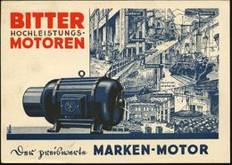 KASSEL/ 1/ BITTER-MOTOREN/ SIND/ HOCHLEISTUNGS-/ MOTOREN 1932 (8.8.) AFS , Dekorative, Zweifarbige.Reklame-Ak.: E-Motor  - Elettricità