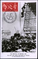 GROSSBRITANNIEN 1951 (27.7.) 2 1/2 D. "Britische Jubiläums-Ausstellung" Vs. Auf 2 Jubil.-Foto-Karten (Q E Spricht,  Luft - Autres & Non Classés