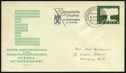 (21b) CASTROP-RAUXEL 1/ N/ Europäische/ Jugend/ ..3.-10.8. 1958 (10.8.) Seltener MWSt = Alte Europa-Flagge (u. Stadtwapp - Sonstige & Ohne Zuordnung