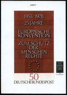 B.R.D. 1978 50 Pf. "25 Jahre Europ. Menschenrechts-Konvention", Orig. Künstler-Entwurf Von Prof. Froitzheim (17,4 X 14 C - Altri & Non Classificati