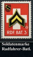 SCHWEIZ 1939 Soldatenmarke, Gez.: R(A)DF(AHR). BAT. 3 , Abart Plattenfehler: Weißer Kringel , Postfr. (Su.8 Abart) - F A - Andere (Aarde)