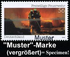 B.R.D. 2002 (Aug.) 56 C. "Freiwillige Feuerwehr" Mit Amtl. Handstempel  "M U S T E R" , Postfr. + Amtl. Ankündigungsblat - Brandweer