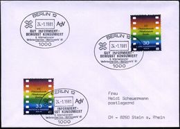 1000 BERLIN 12/ GUT INFORMIERT../ 6.Int./ Verbraucherfilm-Wettbewerb 1981 (24.1.) SSt Auf 2x 30 Pf. Filmfest Berlin (Mi. - Film