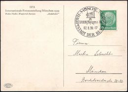 MÜNCHEN/ JFA 1939-Kongress JAU/ HDB 1939 (2.8.) SSt = Balgen-Kamera (auf Stativ) Auf S/w.-Sonder-Kt.: IFA/ Inter-nationa - Photography