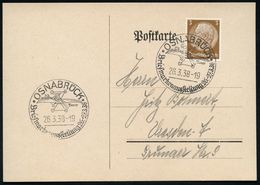 OSNABRÜCK/ Tweer/ Briefmarkenausstellung 1938 (26.3.) SSt = Pionier-Flugzeug "Tweer" Von Gustav Tweer (1912) , Klar Gest - Altri (Aria)