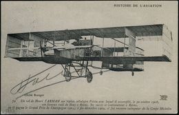 FRANKREICH 1912 (20.6.) S/w.-Foto-Ak.: Un Vol De Henri FARMAN Sur Biplan Cellulaire Voisin.. Octobre 1908 , 2 X 1K: PARI - Autres (Air)