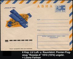 UdSSR 1974 6 Kop. Flp.-U Luftfahrt , Blau: Flugzeug "Rossija-A" (Flugzeug Von 1910) Ungebr. - - Other (Air)