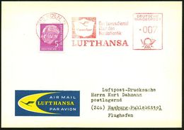 (22c) KÖLN 15/ Senator/ Der Luxusdienst/ über Den/ Nordatlantik/ LUFTHANSA 1958 (27.11.) AFS 007 Pf. Als Vorausentwertun - Andere (Lucht)