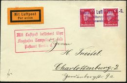 Vahrenwalder Heide/ Flugleitung Hannover/ Deutsche Lufthansa AG 1927 (31.3.) Viol. 3L-Leitstempel Auf 2x 10 Pf. Friedr.d - Andere (Lucht)