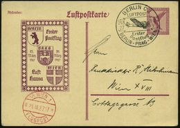 BERLIN C2/ LUFTPOST/ Erster/ Postflug/ BERLIN-PRAG-WIEN 1927 (21.3.) Seltener SSt = Junkers "G-24", Etappe Wien Auf PP 1 - Andere (Lucht)