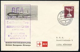 (1) BERLIN/ B/ ZENTRALFLUGHAFEN 1960 (31.3.) 2K-Steg = Hauspostamt Flughafen Tempelhof Auf EF 25 Pf. Lilienthal-Denkmal  - Other (Air)