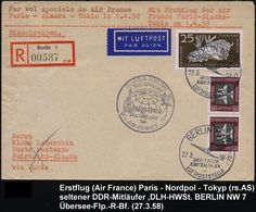 BERLIN NW 7/ DEUTSCHE/ LUFTHANSA/ LUFTPOSTLEITSTELLE 1958 (27.3./10.4.) !K-HWSt. Auf Erstflug-Zuleitung-Erstflug Airfran - Altri (Aria)