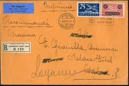 SCHWEIZ 1925 (1.8.) Erstflug: Lausanne - Milano, Messe-Sonderflug, Pilot Marcel Nappez, Flp. 25 C. U. 45 C. (Mi.180, 183 - Altri (Aria)