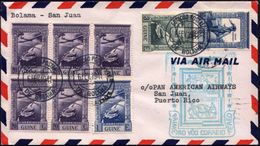 PORTUG.GUINEA 1941 (6.5.) Erstflug (PAA): Bolama - Nordamerika, Etappe Puerto Rico, San Juan (AS) Schöne Flp.-Frankatur  - Andere (Lucht)