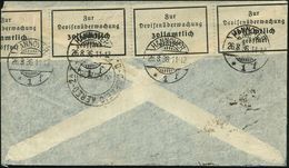 HANNOVER/ *1f 1936 (26.8.) 1K-Gitter Rs. Auf Zensurstreifen "Zur/Devisenüberwachung/..geöffnet" (mehrfach) Übersee-Trans - Other (Air)