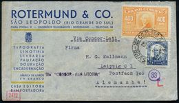 BRASILIEN 1941 (23.7.) 400 Rs. Washington (= Expo New York) U.a. + Viol. 1L: Via: "CONDOR - ALA LITORIA" (italien. Luftp - Andere (Lucht)