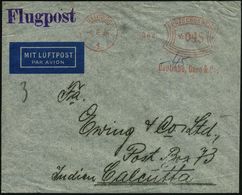 HAMBURG/ 1/ Coutinho,Caro & Co 1934 (4.8.) AFS 045 Pf. (rs. Klappenriß) Rs. Abs.-Vordruckuck: Coutinho, Caro & Co (= Eis - Andere (Lucht)