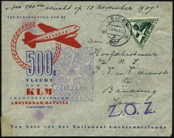 NIEDERLANDE 1937 (13.11.) Sonderflug (KLM): "500. Flug Amsterdam - Batavia" Hin- U. Rückflug (je AS) Viol. Flp.-HdN: Sch - Andere (Lucht)