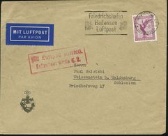 FRIEDRICHSHAFEN/ *(BODENSEE)*/ ..Luftpost 1929 (1.8.) MWSt Auf EF 15 Pf. Adler (Mi.A 379 EF) + Roter Ra.2: MLb/Luft-post - Altri (Aria)