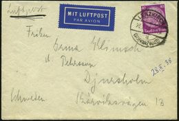 LENZKIRCH/ A/ (SCHWARZWALD) 1938 (28.2.) 1K-Brücke Auf EF 40 Pf. Hindenbg., , Portorichtiger, Kleiner Ausl.-Flp.-Bf. N.  - Andere (Lucht)