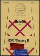 8501 SCHWAIG B NÜRNBERG 1/ E 1986 (6.2.) 1K Auf Luftpost-Eilboten-Beutelfahne: Briefe Für 8500 Nürnberg 5 (schw. 1L) Mit - Andere (Lucht)