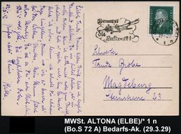 ALTONA (ELBE)/ *1n/ Benutzt/ Die/ Luftpost! 1929 (19.3.) MWSt = 3mot.-Flugzeug , Klar Gest. Bedarfs-Ak.: Pinguin-Brunnen - Other (Air)