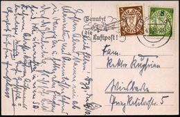 DANZIG 1937 (4.10.) MWSt.: DANZIG 5/*/Benutzt/die/Luftpost! Auf Danzig 3 Pf. U. 8/7 Pf. (Mi.216, 241 A) Fern-Ak.: Neptun - Sonstige (Luft)