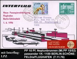 1189 BERLIN-SCHÖNEFELD/ A/ FLUGHAFEN 1976 (7.11.) 1K = Hauspostamt Flughafen Ost-Berlin 2x (1x Ncht Ganz Voll) Auf PP 10 - Autres (Air)