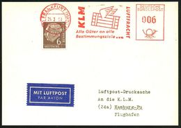 (16) FRANKFURT (MAIN)9/ KLM/ LUFTFRACHT/ ..an Alle/ Bestimmungsziele 1958 (24.3.) AFS 006 Pf. Auf 6 Pf. Heuss I (VE) = 1 - Andere (Lucht)