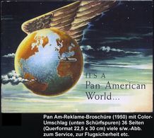 U.S.A. 1950 PAA, Reklame-Broschüre Mit Color-Umschlag Im Querformat (unten Schürfung) Sonst Gute Erhaltung, 36 Seiten Mi - Other (Air)