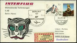 1189 BERLIN-SCHÖNEFELD/ B/ ZENTRALFLUGHAFEN 1976 (6.4.) 1K-Segment = Hauspostamt Flughafen Ost-Berlin + SSt.: 107 BERLIN - Other (Air)