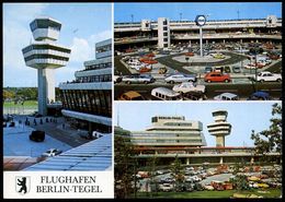 Berlin-Tegel 1977 (21.8.) PP 40 Pf. Burgen, Blaugrün: FLUGHAFEN BERLIN-TEGEL.. LUPOSTA'77 = 3 Ansichten Terminal (u. Rs. - Sonstige (Luft)