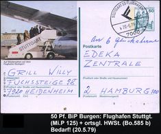 7000 STUTTGART 23 FLUGHAFEN 1979 (20.5.) HWSt Auf 50 Pf. BiP Burgen: Flughafen Stuttgart (Mi.P 125 = Gangway) Bedarfs-Kt - Otros (Aire)