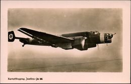 DEUTSCHES REICH 1942 (Dez.) S/w.-Foto-Ak.: Junkers Ju 86 (Freigabe-Vermerk RLM) 2K: OSCHATZ 1, Bedarfs-Kt. (Verlag Fangm - Airplanes
