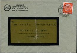 BERLIN-/ B/ ADLERSHOF 1933 (17.5.) 1K-Brücke Auf Vordruck-Bf.: D V L  DEUTSCHE VERSUCHSANSTALT FÜR LUFTFAHRT EV. (Logo,  - Aerei