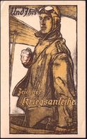 DEUTSCHES REICH 1917 Color-Künstler-Propaganda-Ak.: ..Zeichnet Kriegsanleihe = Kampfflieger (sign. F.(ritz) Erler, Deuts - Aerei