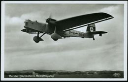 DEUTSCHES REICH 1935 (ca.) S/w.-Foto-Ak.:  D O R N I E R  Bomber "Do 23" (Freigabe-Vermerk RLM) Ungebr. (Franckh-Verlag, - Airplanes