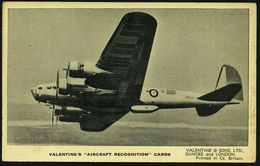 U.S.A. /  GROSSBRITANNIEN 1941 (ca.) Valentine's "Aircraft Recognition" Cards Mit Bomber Boeing "Fortress I", R.A.F.-Ver - Flugzeuge