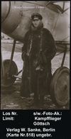 DEUTSCHES REICH 1914 Monochrome Foto-Ak: Militärflieger Göttsch Vor Seinem Flugzeug = "Albatros" (Uhv. W. Sanke, Berlin  - Airplanes