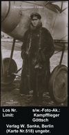 DEUTSCHES REICH 1914 Monochrome Foto-Ak: Militärflieger Göttsch Vor Seinem Flugzeug = "Albatros" (Uhv. W. Sanke, Berlin  - Aviones