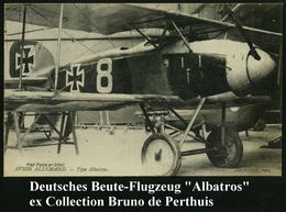 FRANKREICH /  DEUTSCHES REICH 1916 S/w.-Foto-Ak.: Deutsches Flugzeug, Typ Albatros = Beute-Flugzeug (Uhv. LEVY FILS & Ci - Aerei
