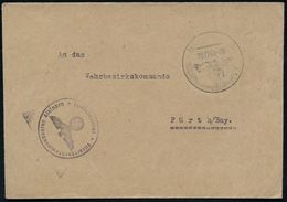 Kitzingen 1942 (29.12.) Stummer SSt (ohne Ort U. Werbetext) = Tarnstempel Würzburg (?) + Viol. 1K-HdN: Fliegerhorstkomma - Avions