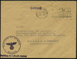 BEUTHEN (OBERSCHL)/ Ein/ Postscheckkonto/ Spart/ Wege U.Gebühren 1943 (9.12.) MWSt, Teils Sütterlin + Viol. 1K-HdN: Baul - Flugzeuge