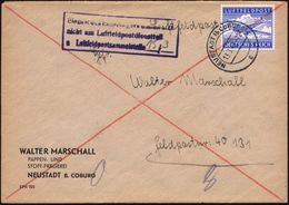 NEUSTADT (b COBURG)/ C 1943 (13.3.) 2K-Steg Auf Gez. Luftfeldpost-Marke, EF (Ju 52) + Viol. Ra.3: Einheit Des Empfängers - Aerei