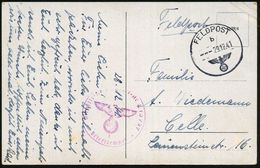 DT.BES.DÄNEMARK 1941 (29.12.) 1K: FELDPOST/b/--- + Roter 1K-HdN: Dienststelle Feldpost-Nr. L 10 797/1 = Luftwaffen-Baule - Vliegtuigen