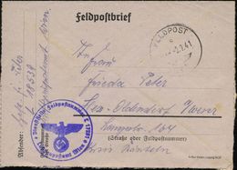 DT.BES.GRIECHENLAND 1941 (2.9.) 1K: FELDPOST/c/--- + Viol. 1K-Hd: Feldpostnr. L 17 261/ Luftgaupostamt Wien = Luftgau-St - Flugzeuge