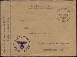 DT.BES.GRIECHENLAND 1941 (12.11.) 1K: FELDPOST/i/--- + Viol. 1K-HdN: Fp. Nr. L 18 539 = Flieger-Nachschub-Abt. Stab Südo - Vliegtuigen