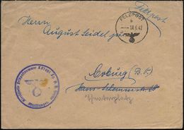 DT.BES.NORWEGEN 1942 (18.6.) 1K: FELDPOST/b/--- + Viol. 1K-HdN: Fp. Nr. L 37421 Lg. P.A. Berlin = Luft-Nachrichten-Rgt.  - Flugzeuge