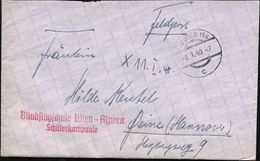 21/c WIEN 148/ C 1940 (2.1.) 1K-Brücke + Roter 2L: Blindflugschule Wien-Aspern/Schülerkompanie + Rs. Hs. Abs., Feldpost- - Vliegtuigen